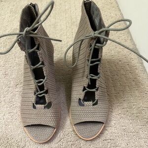 Elegant Lace-Up Taupe Women's Boots